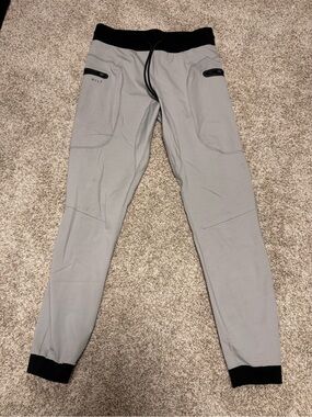 Men's Light Gray Performance Joggers- see photos for stains on legs